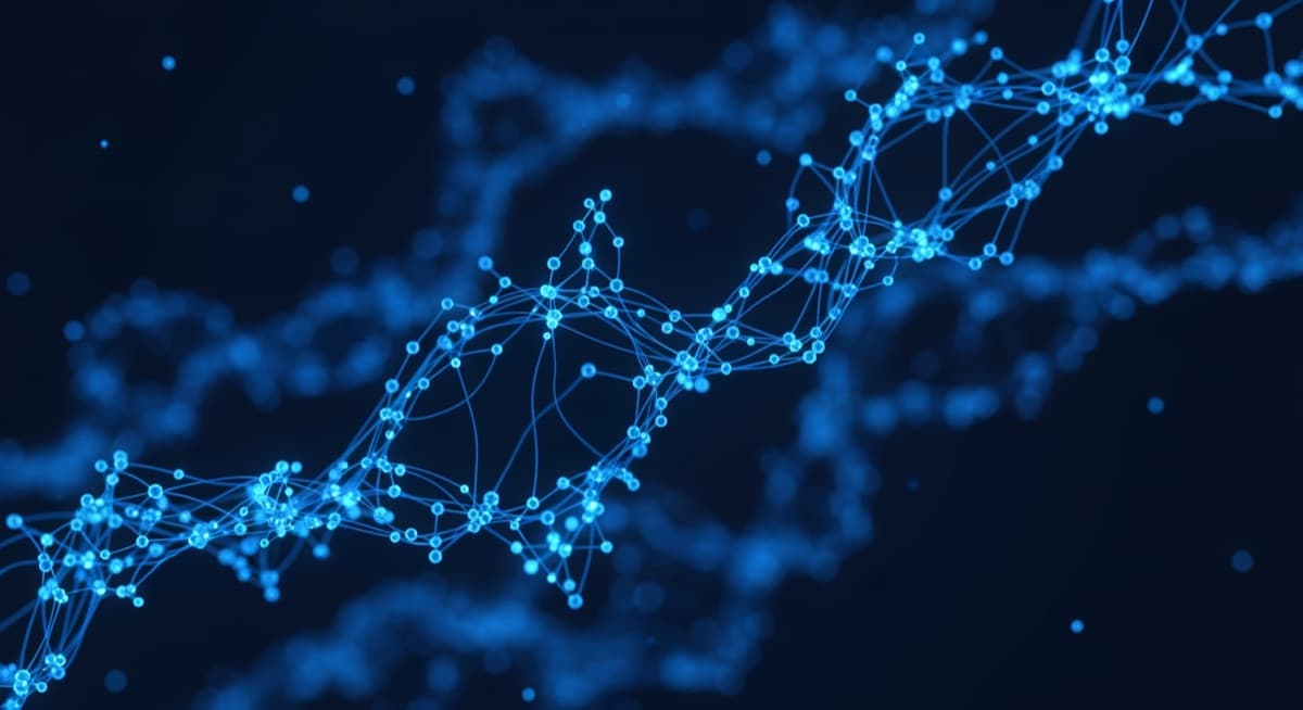 Abstract blue network of molecules representing circulation and hormones