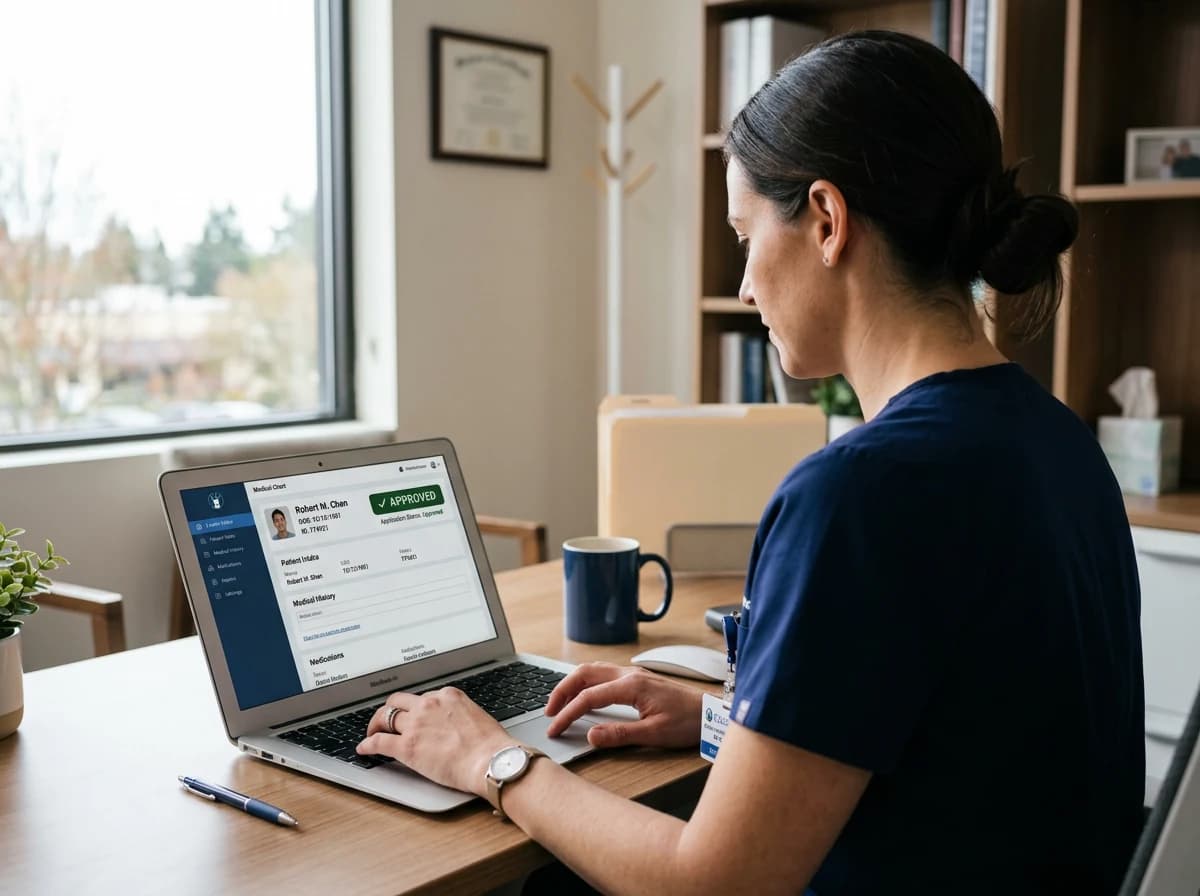 A licensed provider reviewing and approving an order online