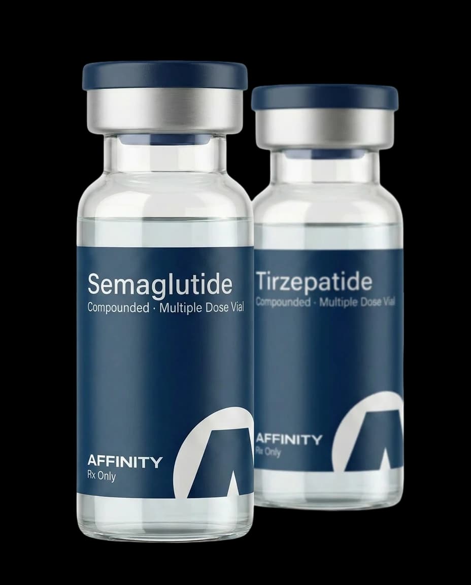 Affinity compounded Semaglutide and Tirzepatide multiple-dose vials
