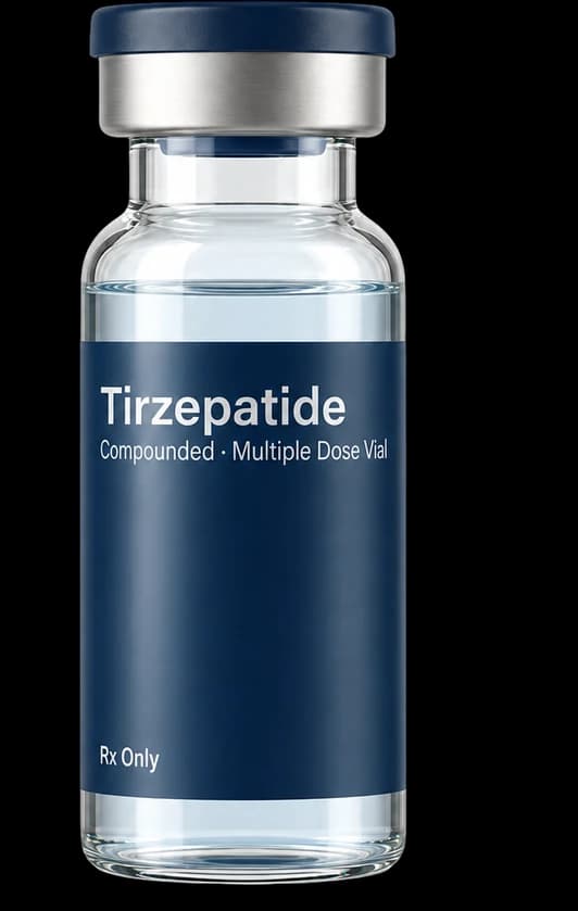 Compounded tirzepatide vial